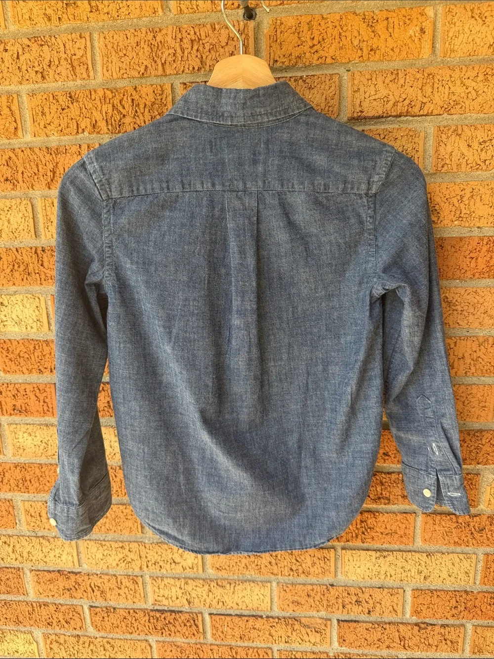 Ralph Lauren Boys Chambray Button Up Shirt Size 8/S Blue Long Sleeves